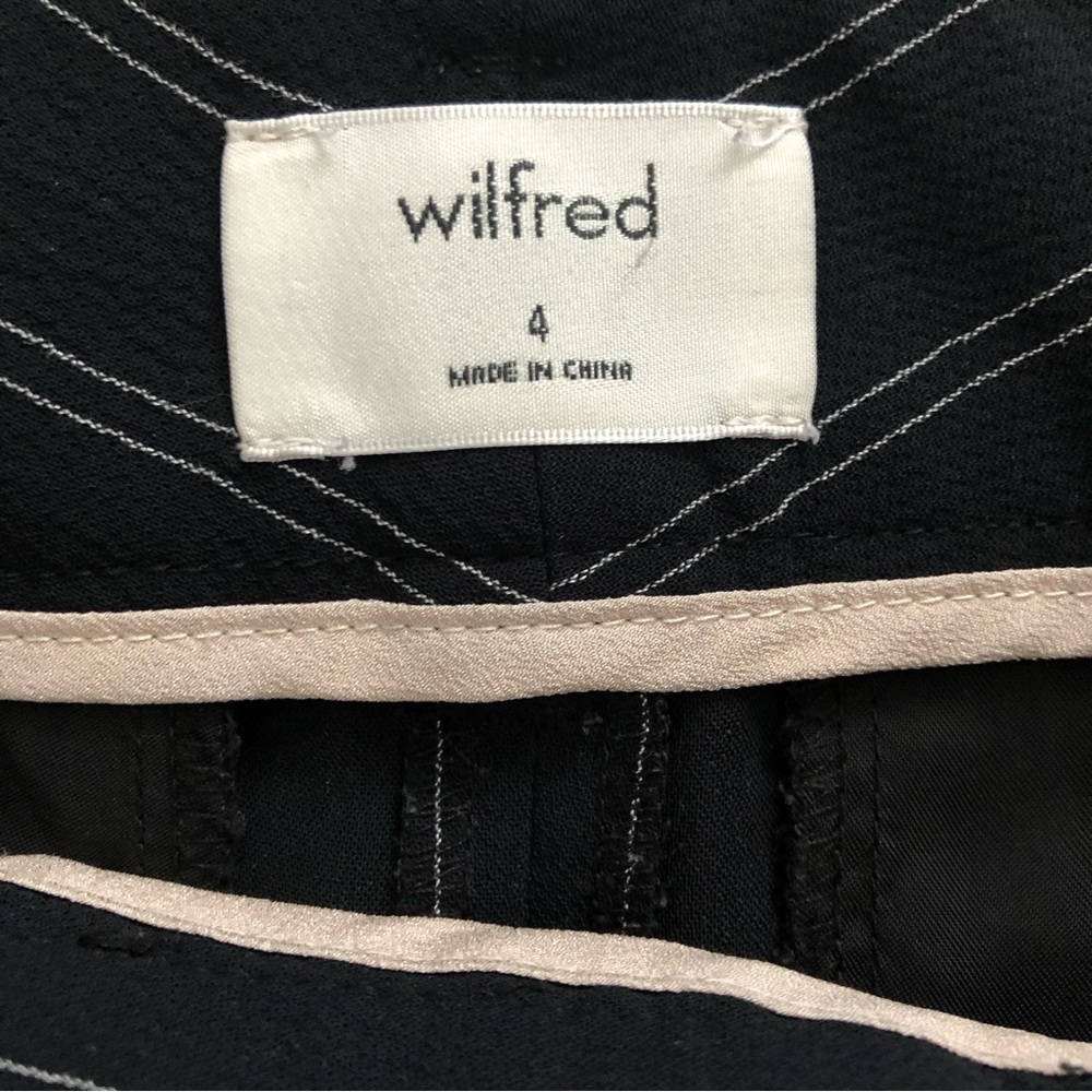 SOLD - Wilfred Aritzia Tie-Front Black Oak Pinstripe Jallade Trouser Pant Size 4 - Picture 11 of 16
